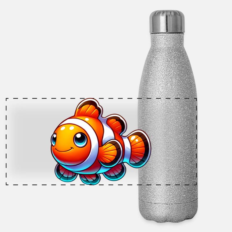 Poisson-clown Gourde isotherme panoramique pailletée 500 ml