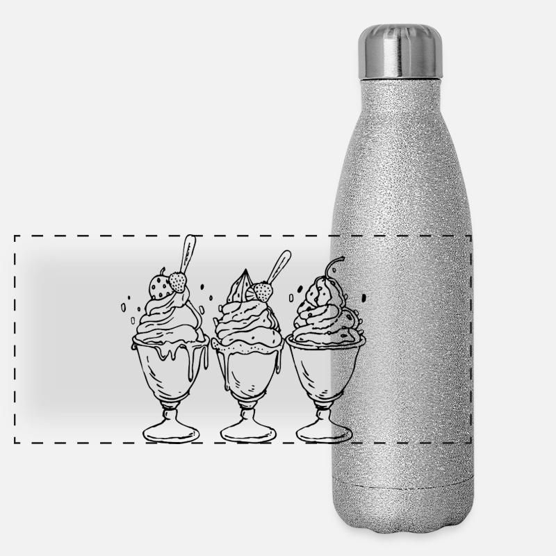 Crème glacée au look de dessin animé Gourde isotherme panoramique pailletée 500 ml