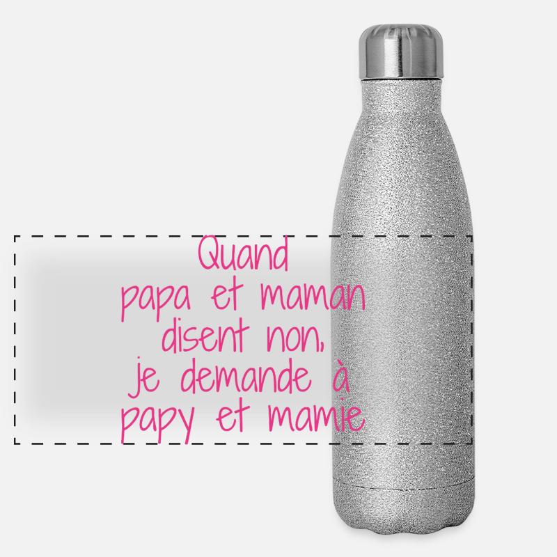 Papy et mamie Gourde isotherme panoramique pailletée 500 ml