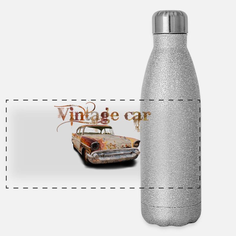 Vintage Car Rust Art Panorama Glitzer Isolierflasche 500 ml