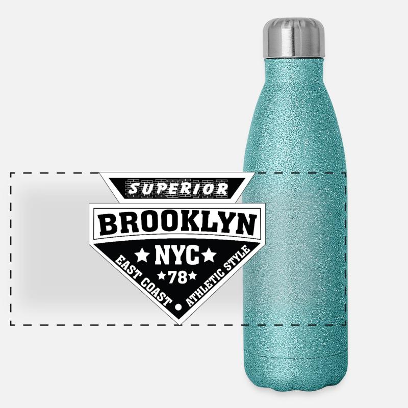 Bouclier Brooklyn NYC Athlétique Gourde isotherme panoramique pailletée 500 ml