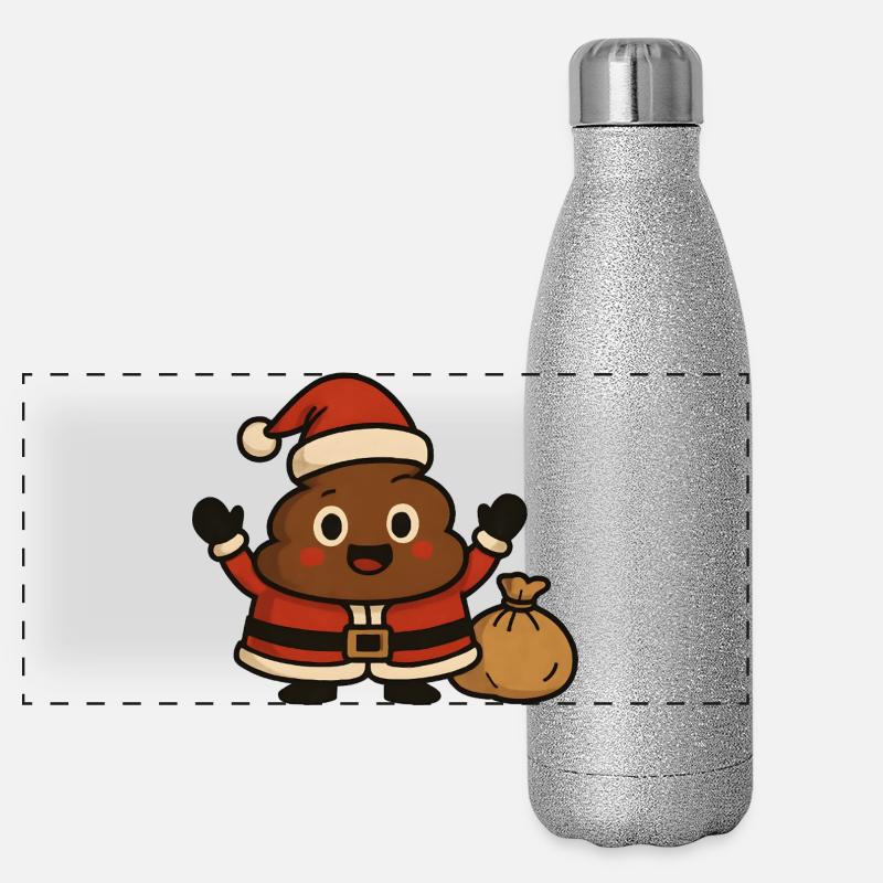Père Noël Caca Adorable Gourde isotherme panoramique pailletée 500 ml
