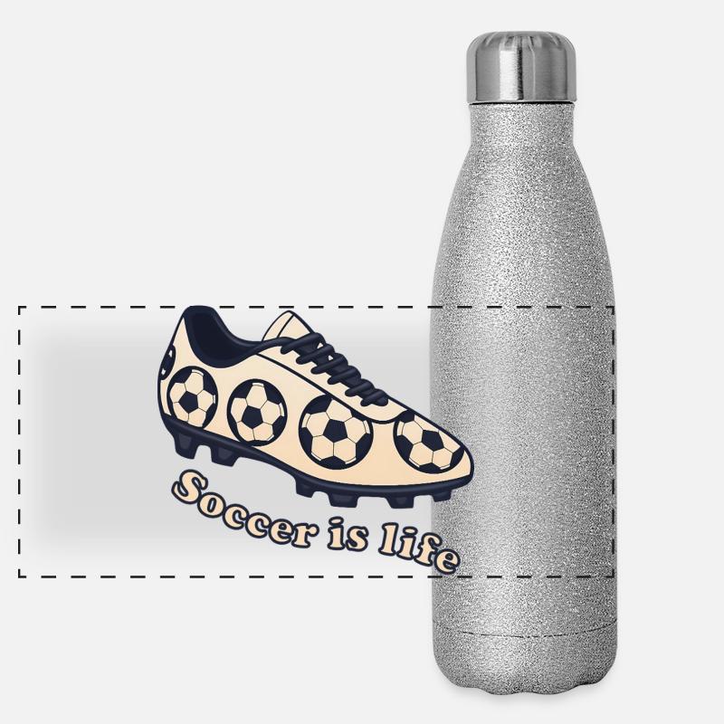 Football – Le soccer, c’est la conception de la vie Gourde isotherme panoramique pailletée 500 ml