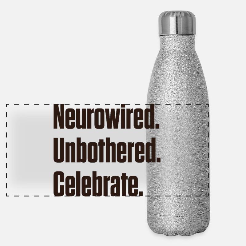 Neurocâblé. Imperturbable. Fêter ça. ND Pride Gourde isotherme panoramique pailletée 500 ml