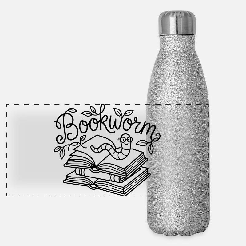 Bookworm - Panoramic Glitter Thermal Bottle 500 ml - silver glitter