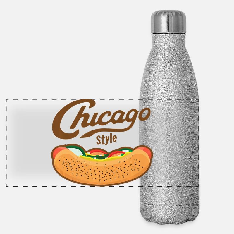 Chicago Style Hot Dog Tee Panoramic Glitter Thermal Bottle 500 ml