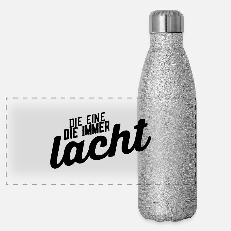 Die eine die immer lacht Panorama Glitzer Isolierflasche 500 ml