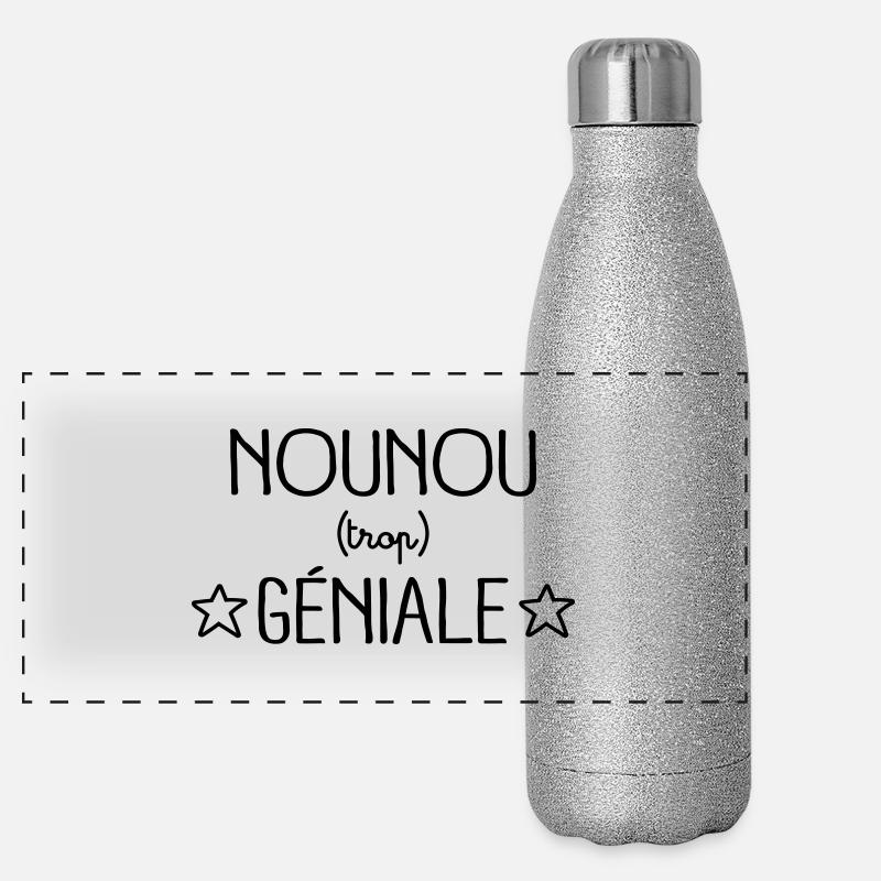 Nounou Trop Géniale Gourde isotherme panoramique pailletée 500 ml