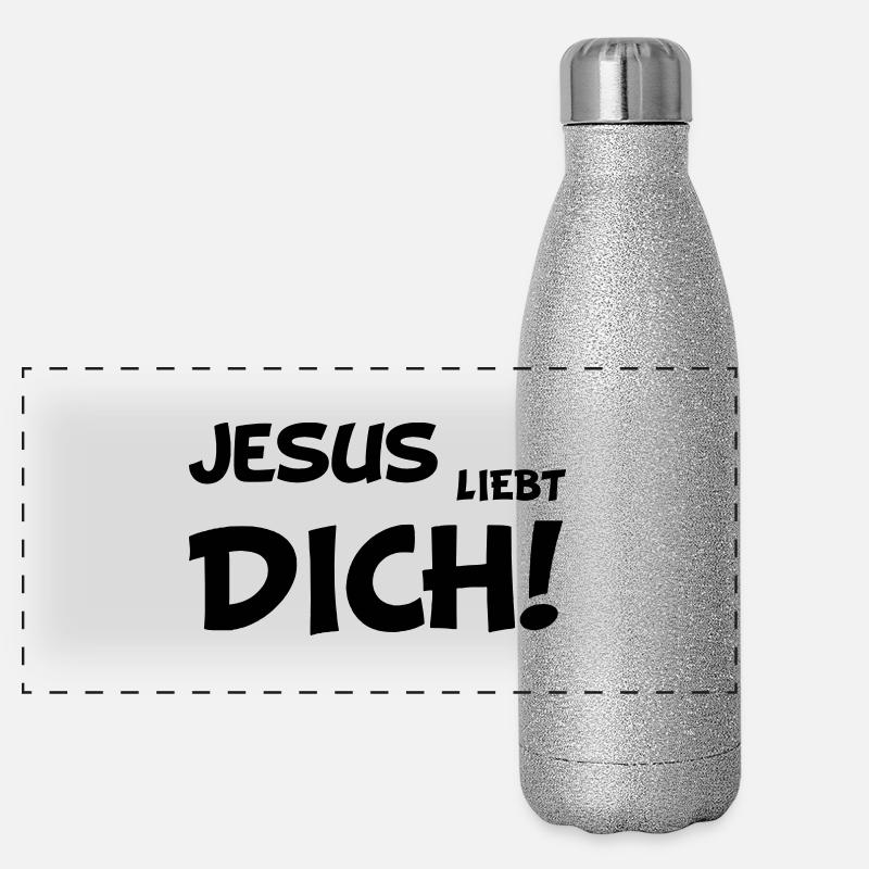 jesus_liebt_dich Panorama Glitzer Isolierflasche 500 ml