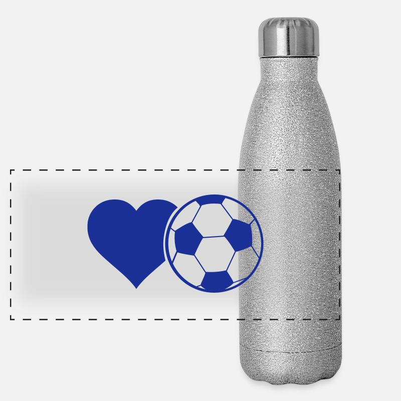 love_soccer_01 Panorama Glitzer Isolierflasche 500 ml