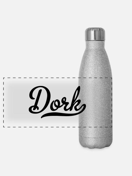 Dork - Gourde isotherme panoramique pailletée 500 ml - paillettes argentées - Devant