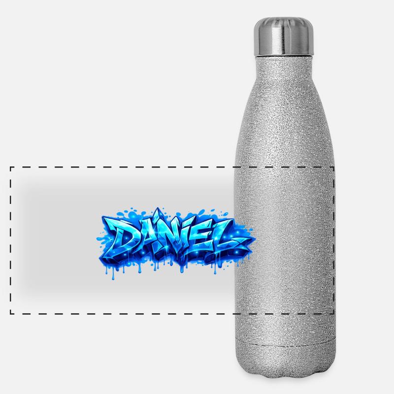 Graffiti DANIEL Name Gift Ideal Printable Panoramic Glitter Thermal Bottle 500 ml
