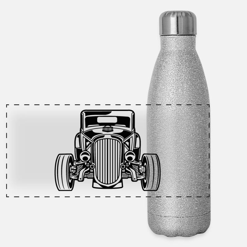 Hot Rod / Rat Rod 07_schwarz Gourde isotherme panoramique pailletée 500 ml