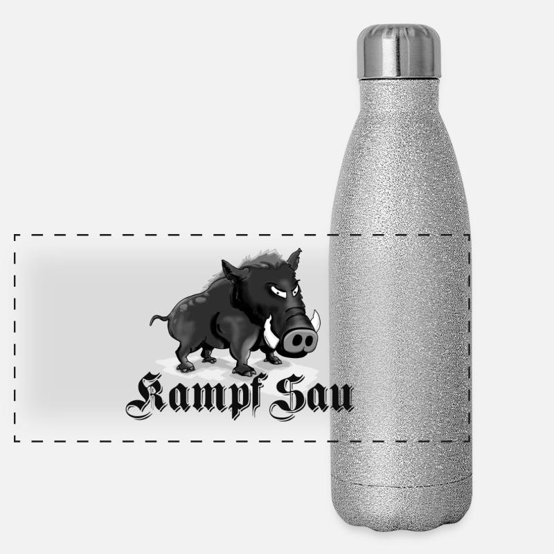 Kampfsau Panorama Glitzer Isolierflasche 500 ml