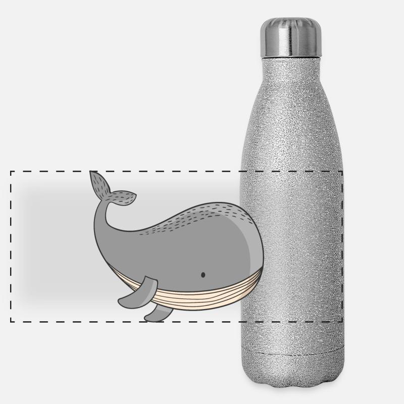 Baleine Gourde isotherme panoramique pailletée 500 ml