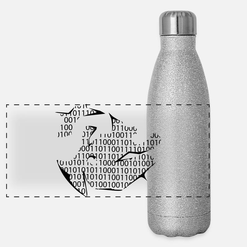 code binaire Gourde isotherme panoramique pailletée 500 ml