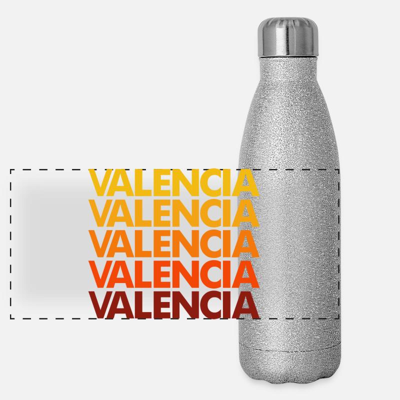 Valencia Gradient Font Stack Panoramic Glitter Thermal Bottle 500 ml