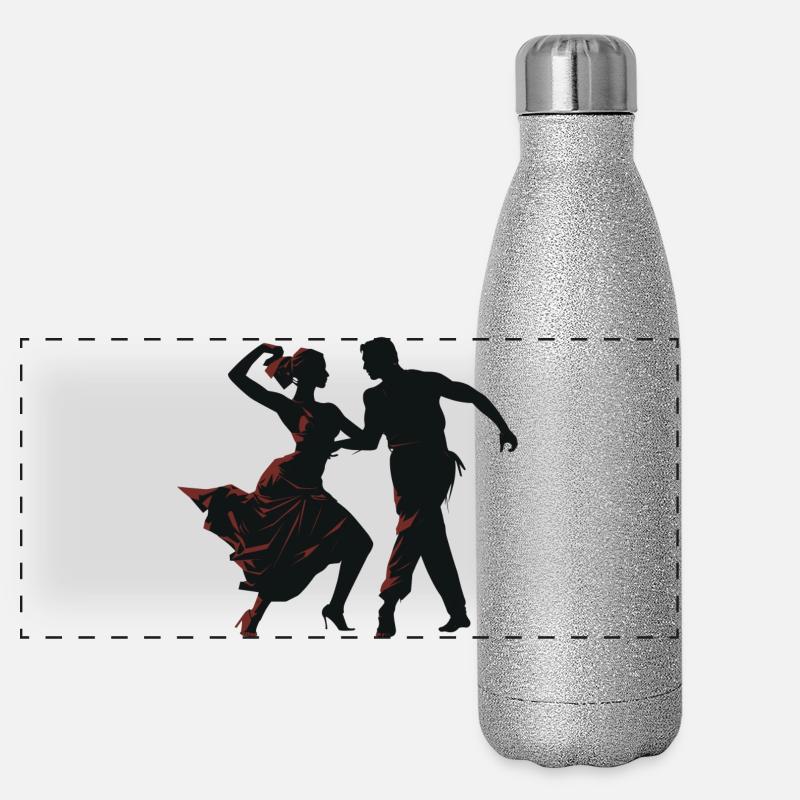 Flamenco Tanz Panorama Glitzer Isolierflasche 500 ml