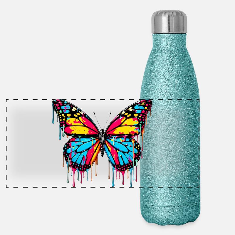 Papillon Gourde isotherme panoramique pailletée 500 ml