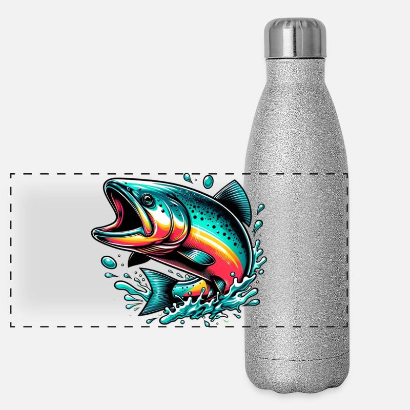 Saumon Gourde isotherme panoramique pailletée 500 ml