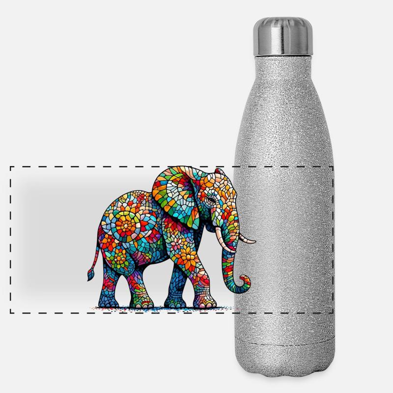 Éléphant Gourde isotherme panoramique pailletée 500 ml