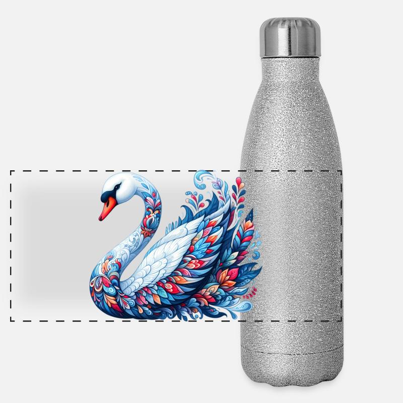 Schwan Panorama Glitzer Isolierflasche 500 ml