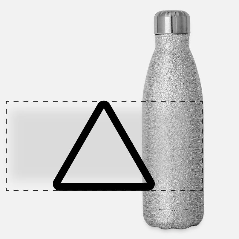 Baustelle, Warnschild Vorlage, Danger Warning Panorama Glitzer Isolierflasche 500 ml