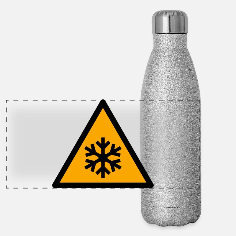 Glacé | Flocon de neige en triangle Gourde isotherme panoramique pailletée 500 ml