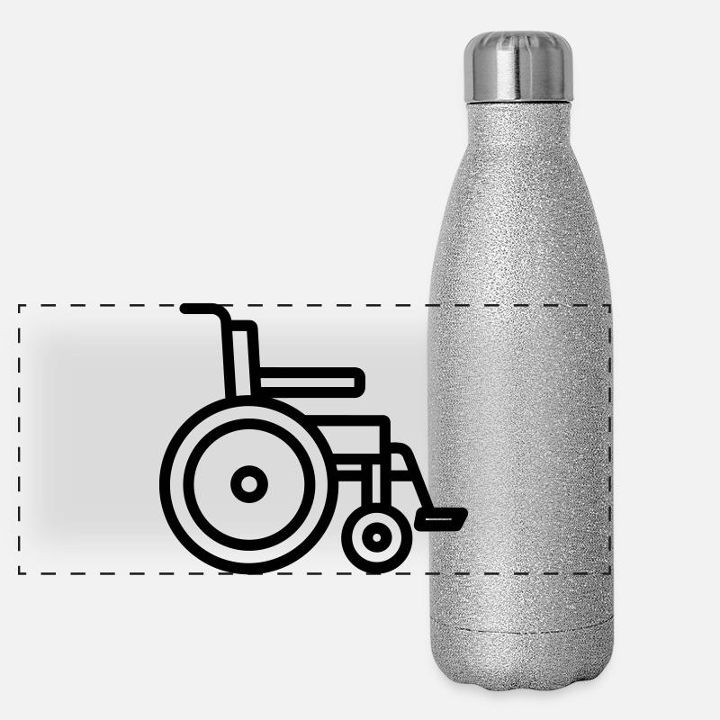 Rollstuhl Panorama Glitzer Isolierflasche 500 ml