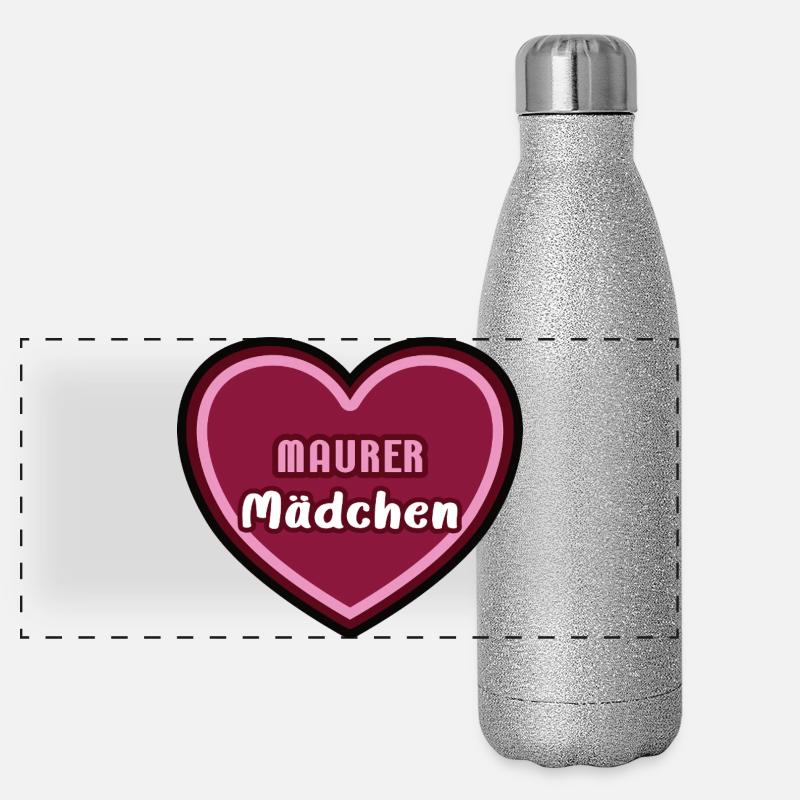 Bricklayer Girl Child Trainee Trainee Panoramic Glitter Thermal Bottle 500 ml