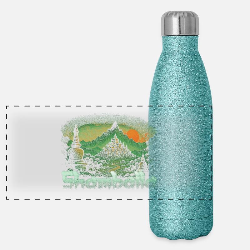Coucher de soleil de Shamballa Gourde isotherme panoramique pailletée 500 ml