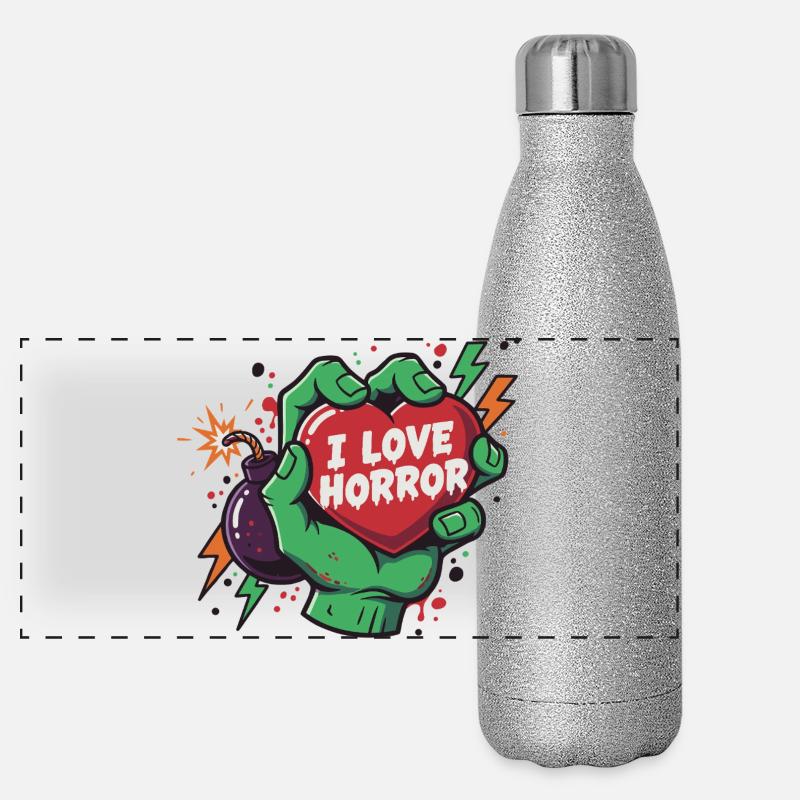 HorrorHeart dans la main de zombie Gourde isotherme panoramique pailletée 500 ml