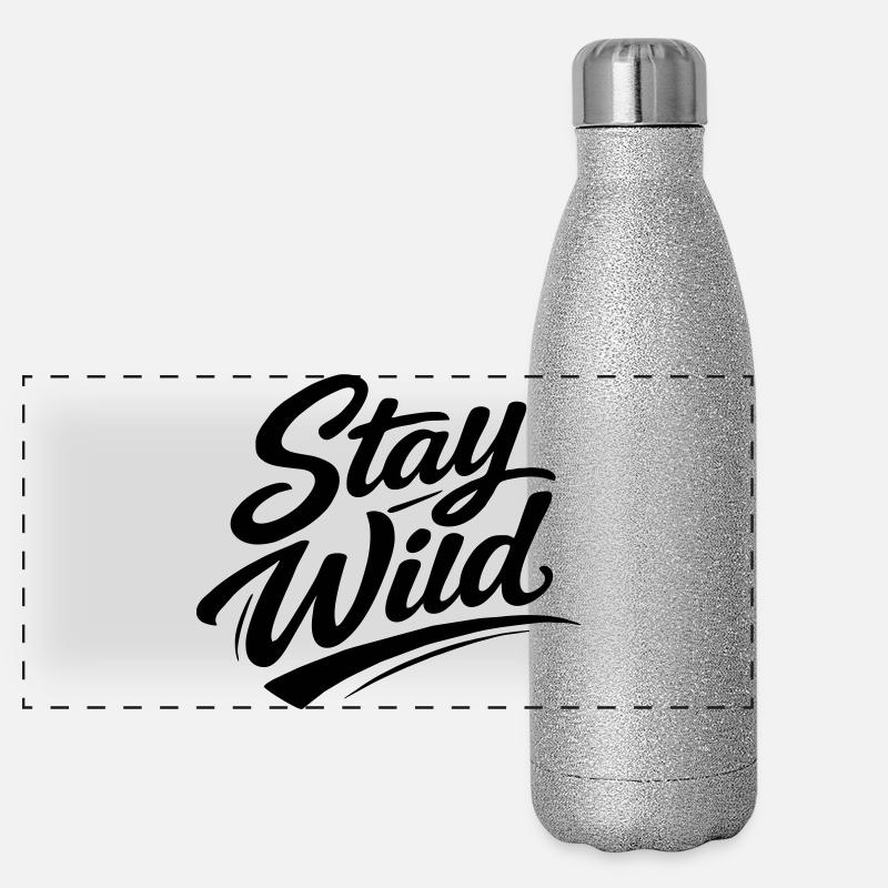 Bleib wild  Panorama Glitzer Isolierflasche 500 ml