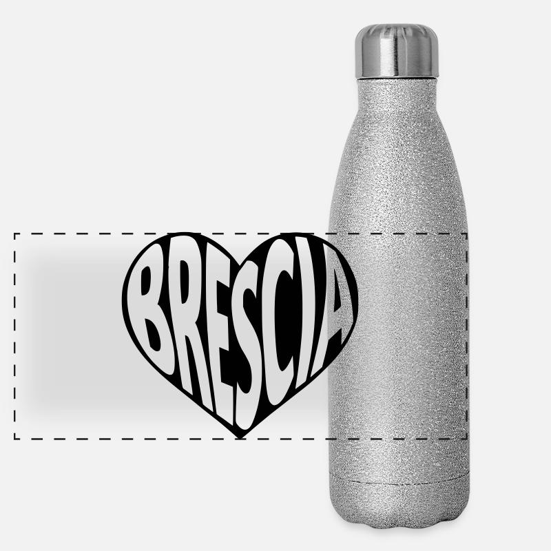 Brescia Heart Typography Panoramic Glitter Thermal Bottle 500 ml
