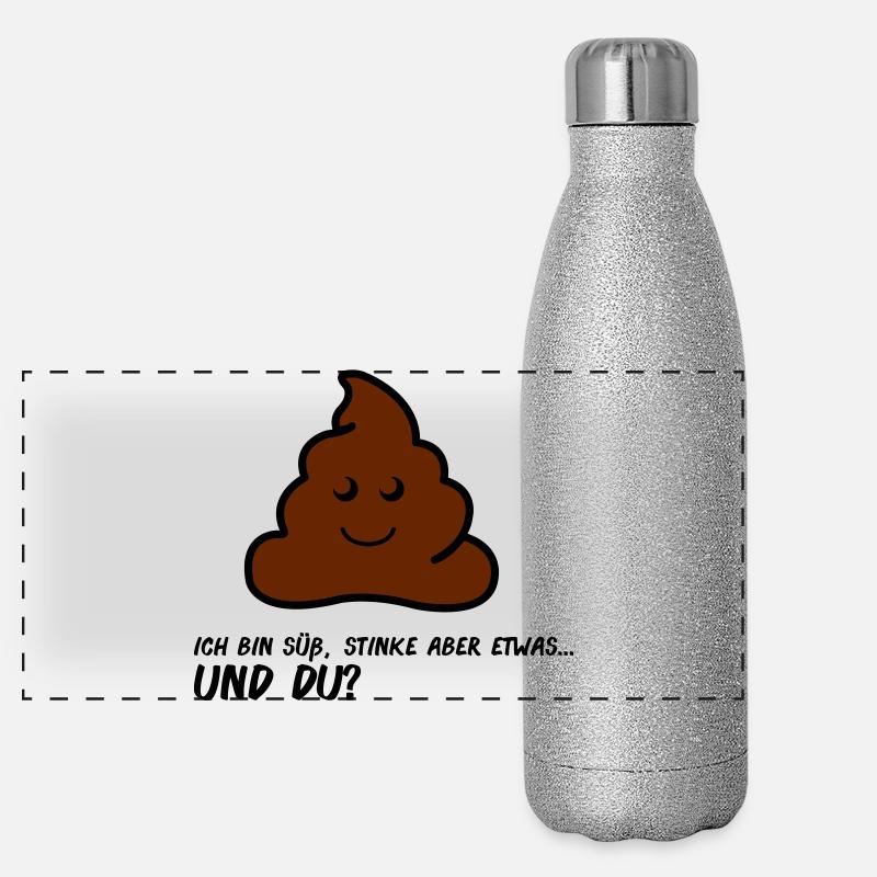 Friendly Poo AA Comic Face Panoramic Glitter Thermal Bottle 500 ml