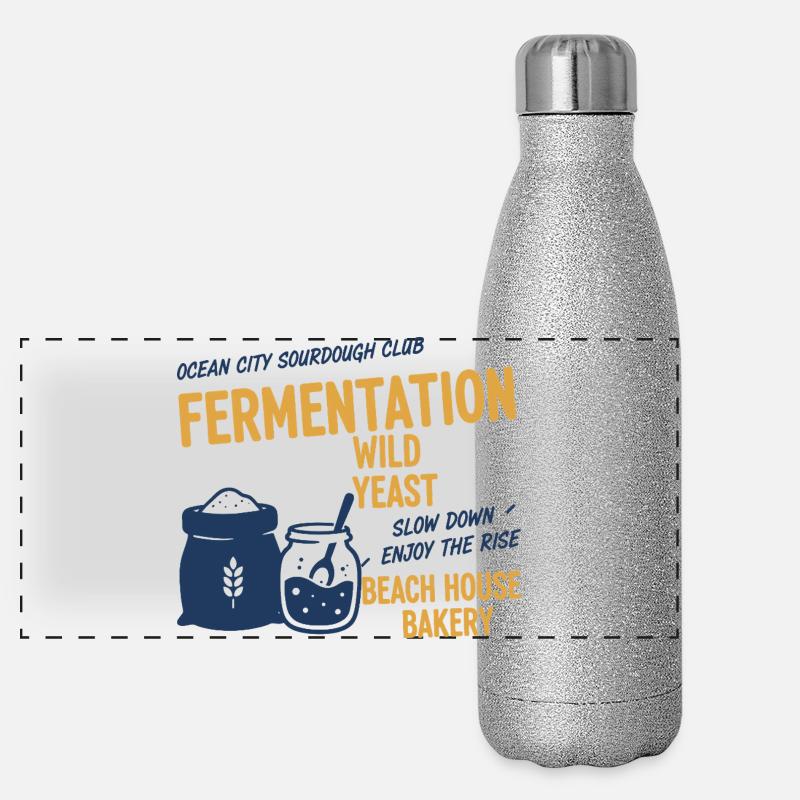 Sourdough Bread Baking Baker Sourdough Starter Jar Panorama Glitzer Isolierflasche 500 ml