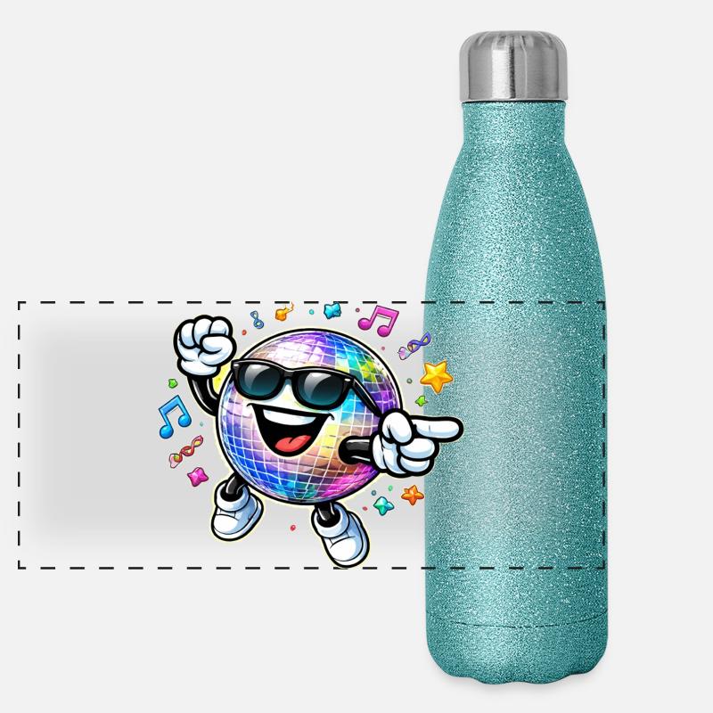 Rainbow Disco Ball Tanzparty Panorama Glitzer Isolierflasche 500 ml