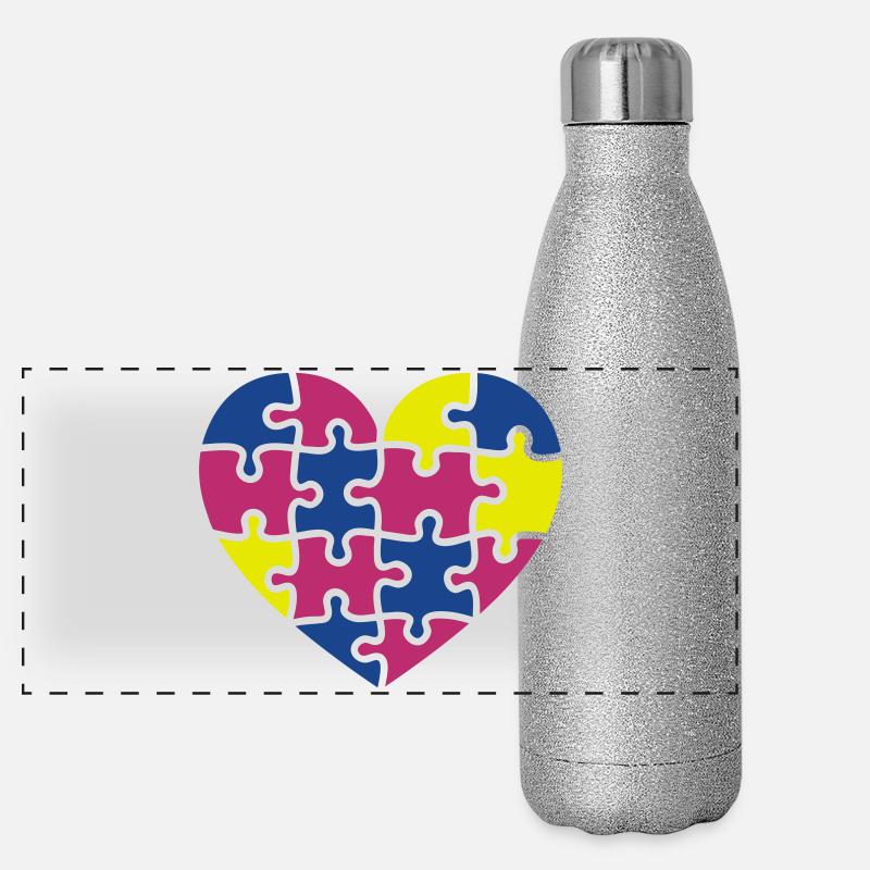 puzzle herz Gourde isotherme panoramique pailletée 500 ml