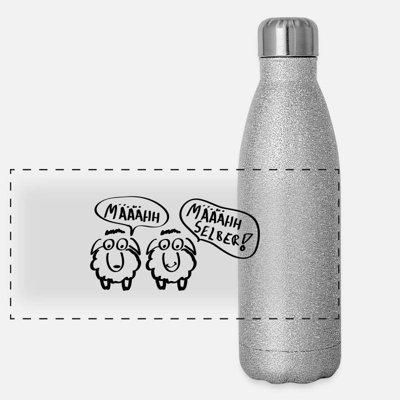 schafe Panorama Glitzer Isolierflasche 500 ml