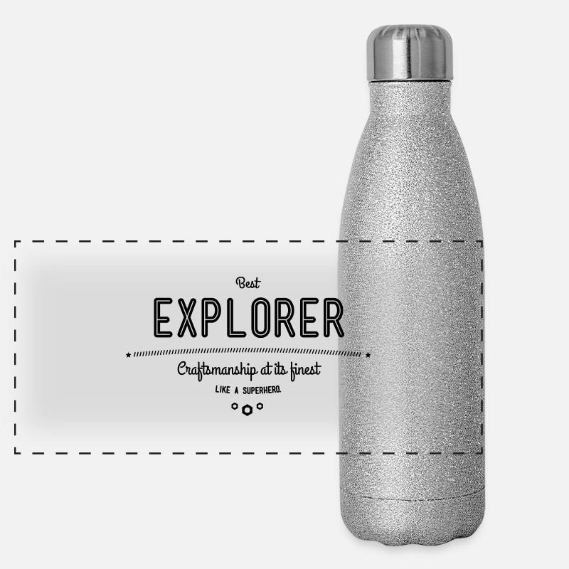 Bester Entdecker mit vollem Körpereinsatz Panorama Glitzer Isolierflasche 500 ml