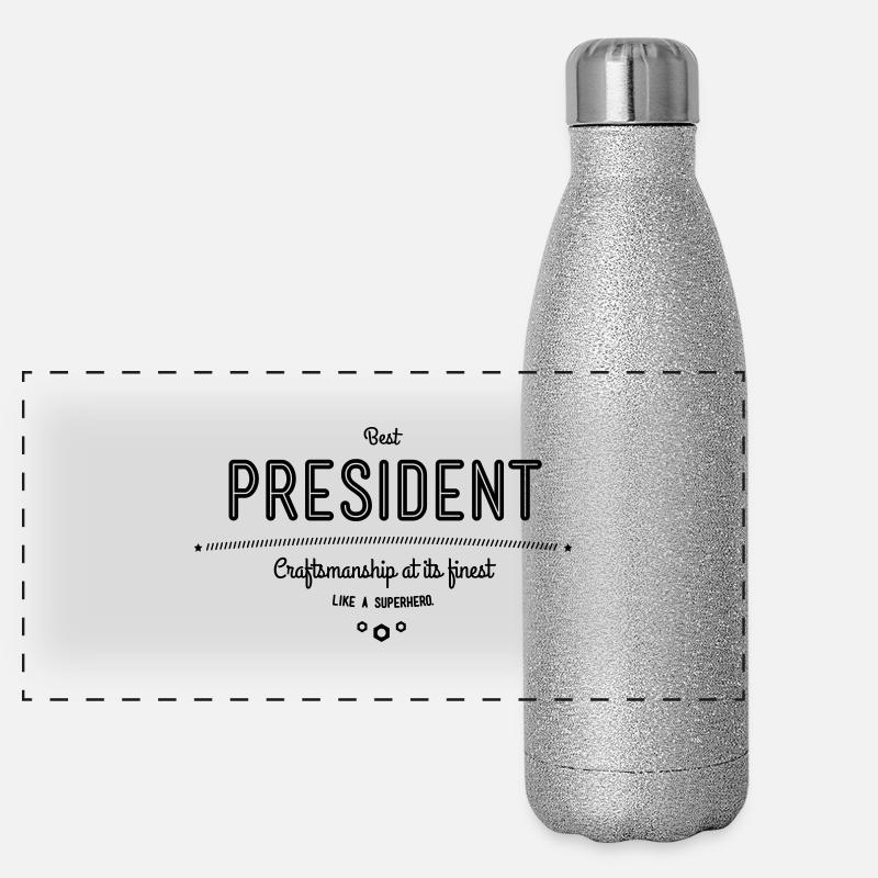 Bester Präsident - Handwerkskunst vom Feinsten Panorama Glitzer Isolierflasche 500 ml