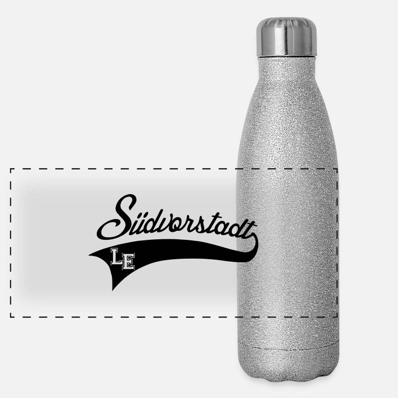 Südvorstadt Leipzig Panorama Glitzer Isolierflasche 500 ml