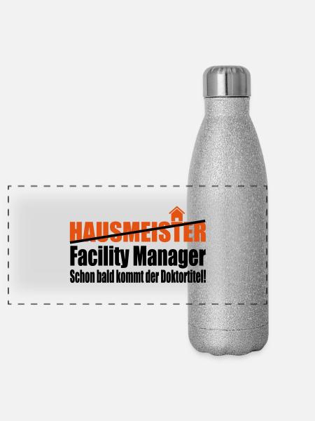 janitor - Panoramic Glitter Thermal Bottle 500 ml - silver glitter - Front