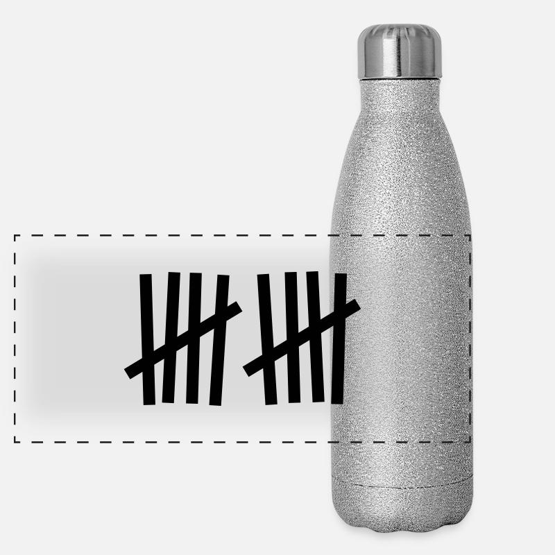 Strichliste 10 Striche Panorama Glitzer Isolierflasche 500 ml