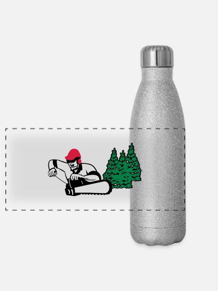 lumberjack - Panoramic Glitter Thermal Bottle 500 ml - silver glitter - Front