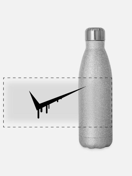 Graffiti Tick - Panorama Glitzer Isolierflasche 500 ml - Silber Glitzer - Vorne