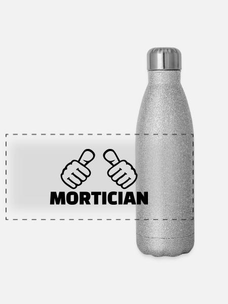 Bestatter - Panorama Glitzer Isolierflasche 500 ml - Silber Glitzer - Vorne