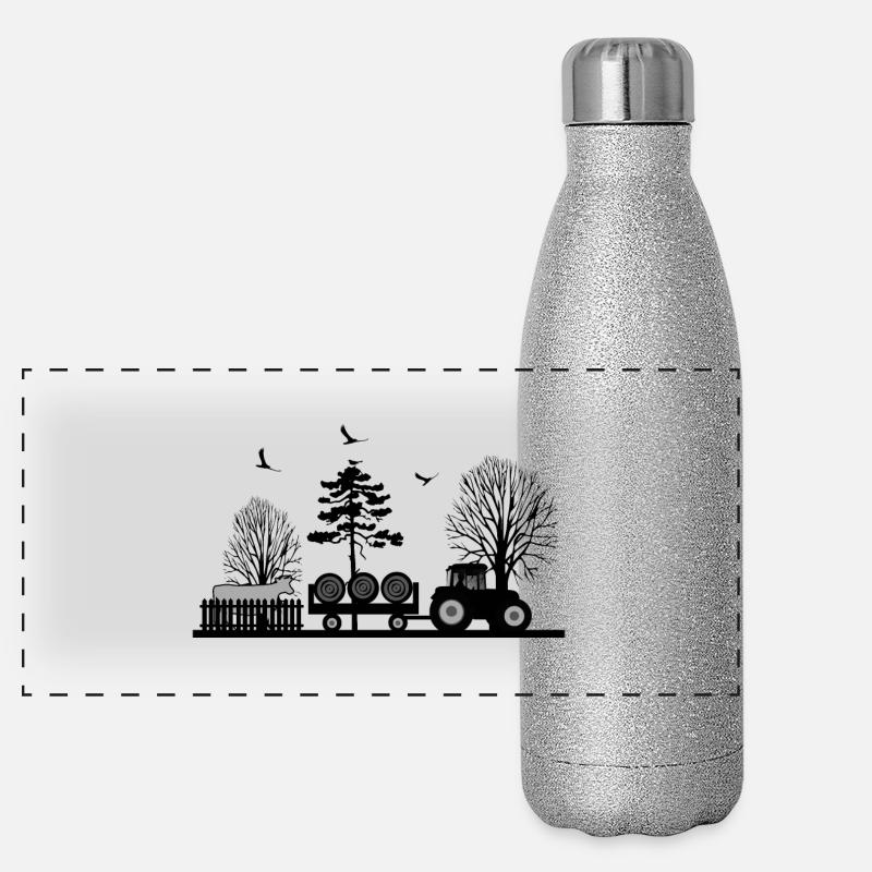 Traktor Panorama Glitzer Isolierflasche 500 ml