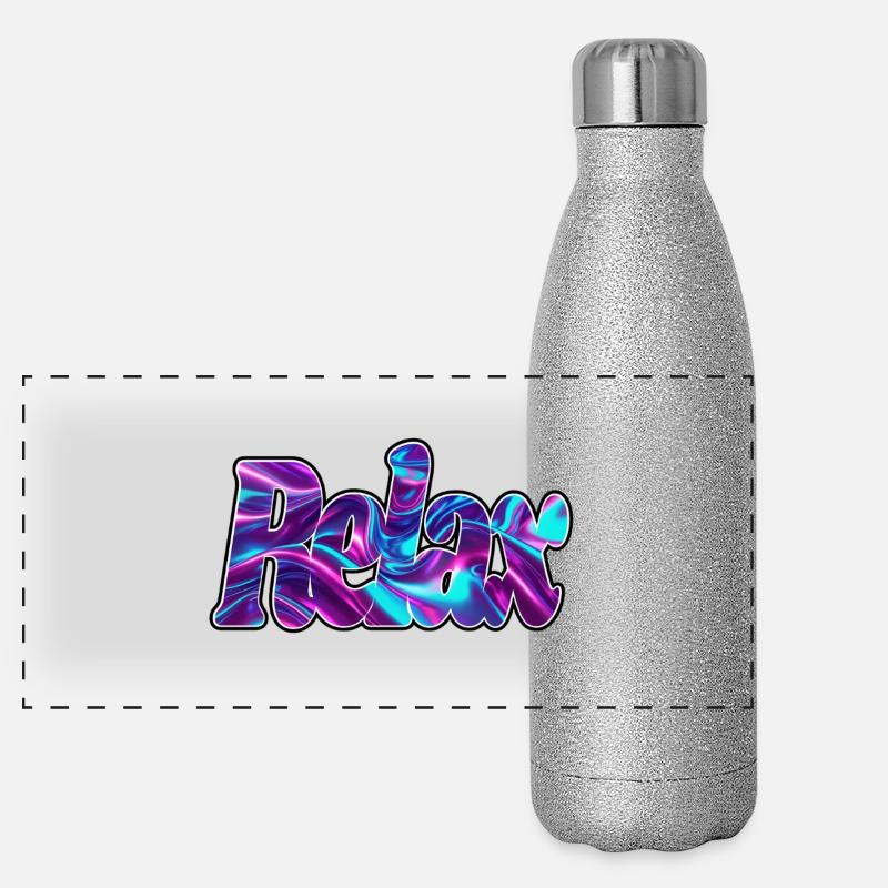 RELAX - Panorama Glitzer Isolierflasche 500 ml - Silber Glitzer
