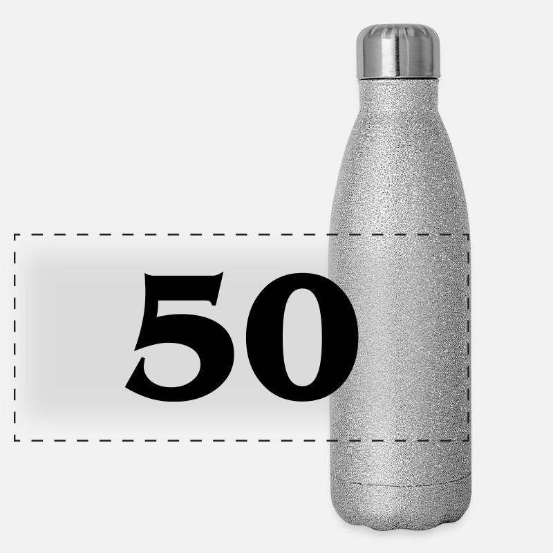 Zahl 50 Panorama Glitzer Isolierflasche 500 ml